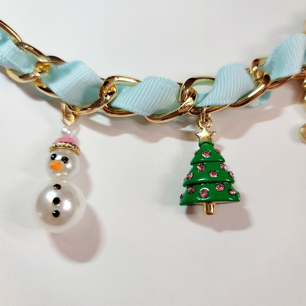 Betsey Johnson Christmas Charm Necklace AND Snowman Earrings - Picture 3 of 14